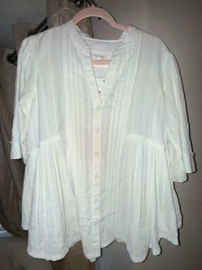 We The Free Willow Button Down Peasant Top